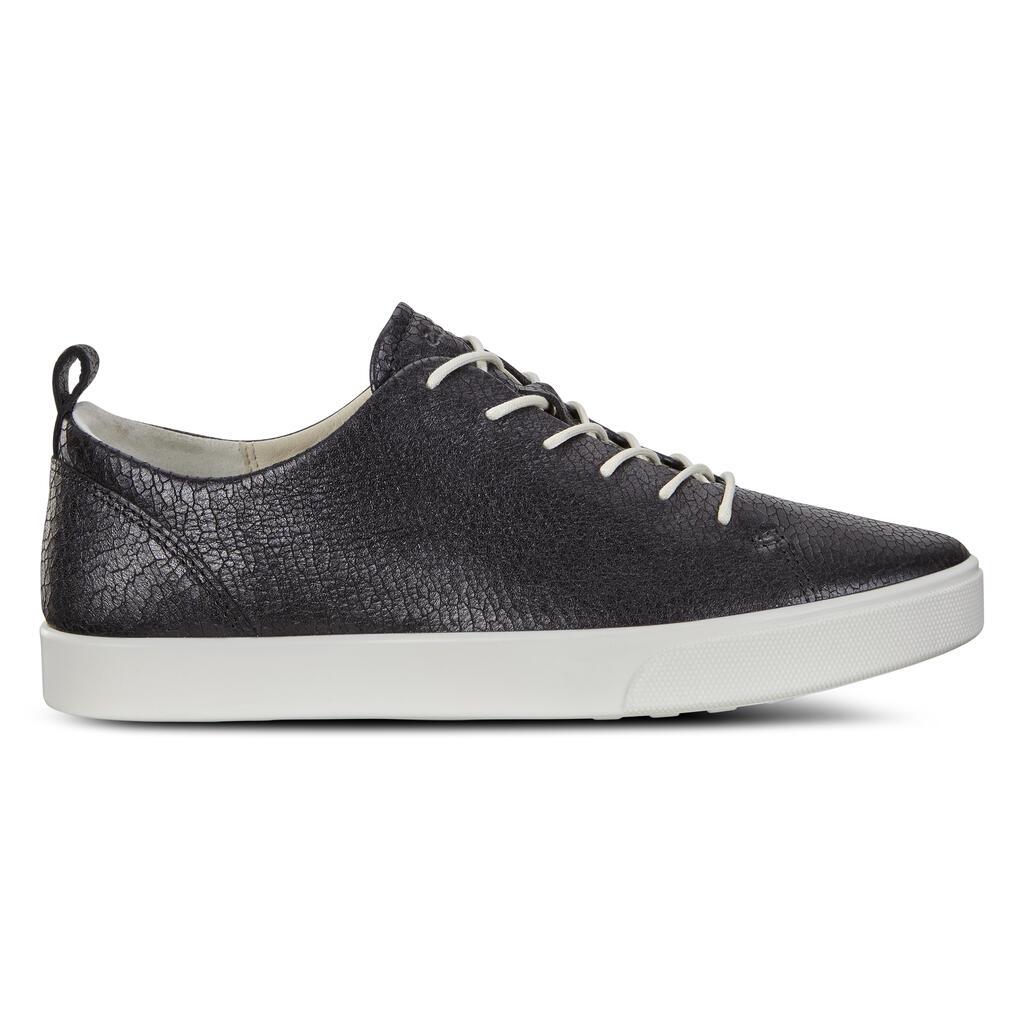 Ecco Gillian Womens Sneakers In Black/Dark Grey - India WZU-491583